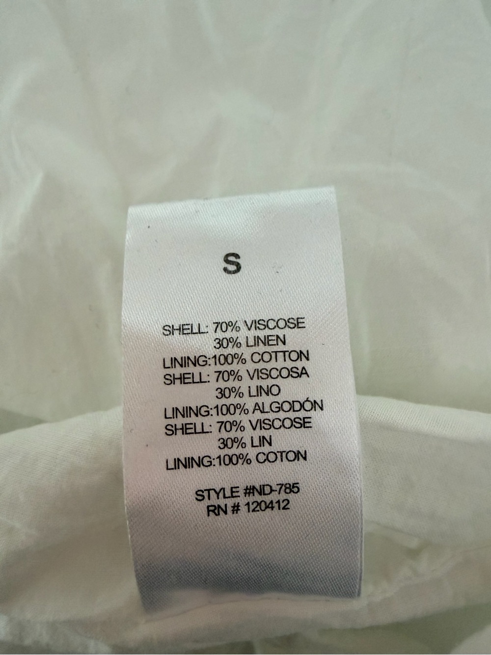 NIA White Linen Blend Tie Strap Maxi Dress Size Small Coastal Boho 8326 - Picture 9 of 11